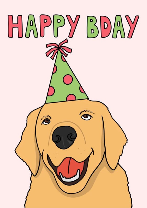 golden retriever  cute Birthday Card 14058 created by Sunny Spills