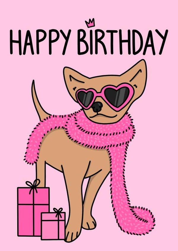 chihuahua dog Birthday Card 14059 created by Sunny Spills