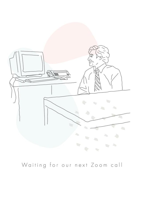 waiting zoom Send A Smile Card 46487 created by Happyasbean Illustration