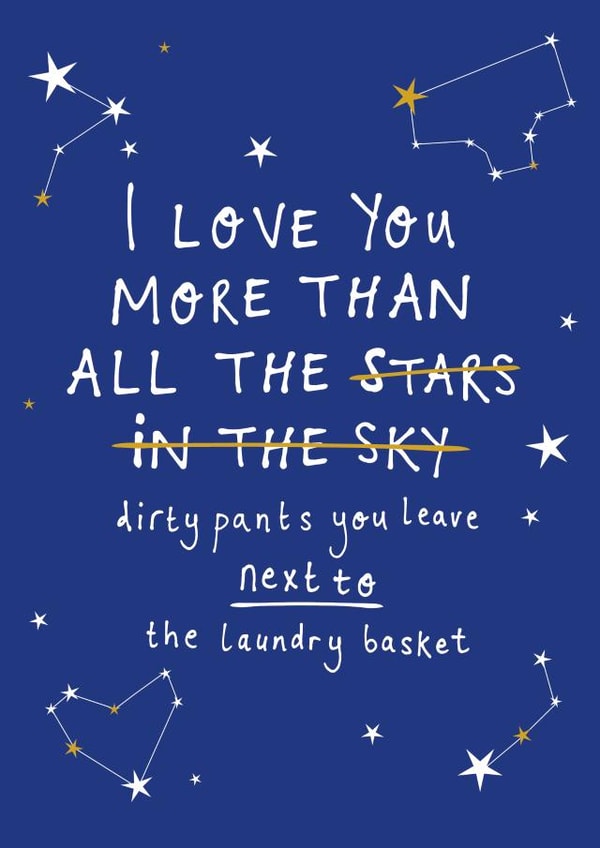 More than all the stars / dirty pants card created by Bow & Bell