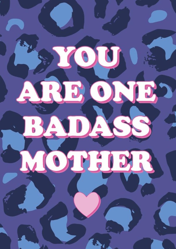 Badass Mother - Leopard Print - Cool Mum - Mother's Day Card created by Bow & Bell