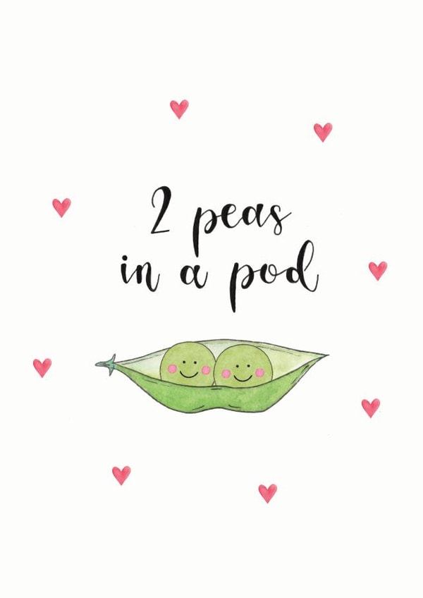 peas in a pod Valentines Day Card 21458 created by Beloved Creations