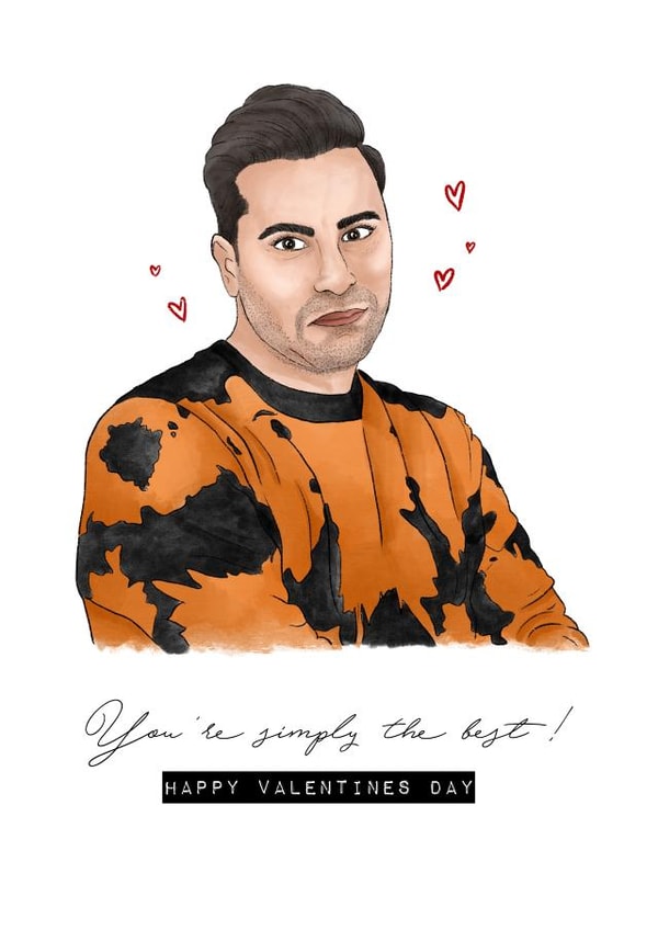 david rose schitts creek Valentines Day Card 14648 created by Pork Chop Designs