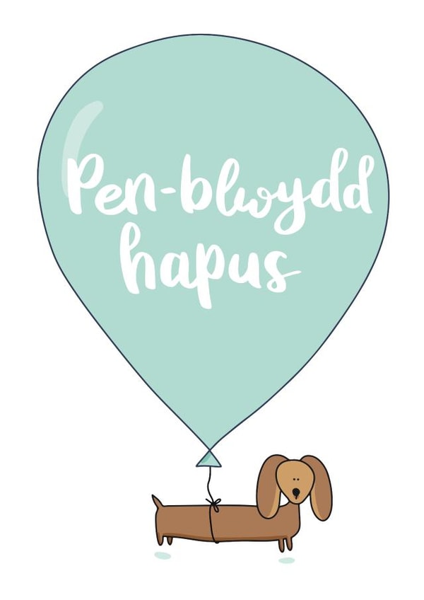 penblwydd pen-blwydd hapus Birthday Card 9497 created by Draenog Design