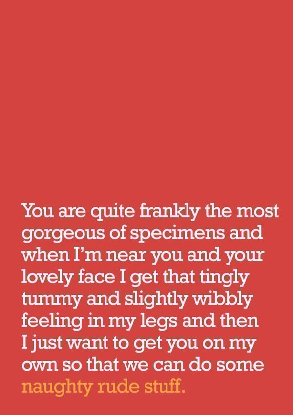 Cheeky Typography Valentines Day Card - Anniversary Card - Naughty Rude Stuff created by The Right Lines