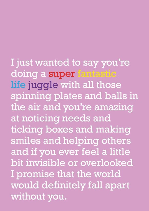 friend card heartfelt Just because Card 21384 created by The Right Lines