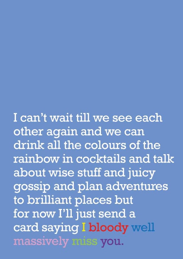 Massively Miss You ; Card For Loved Ones created by The Right Lines