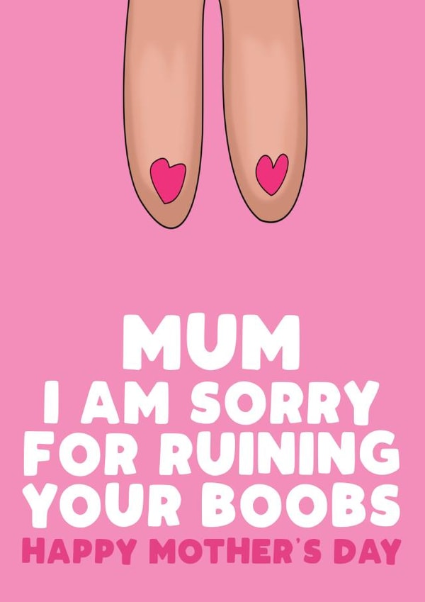 mum boobs Mothers Day Card 30693 created by Filthy Sentiments