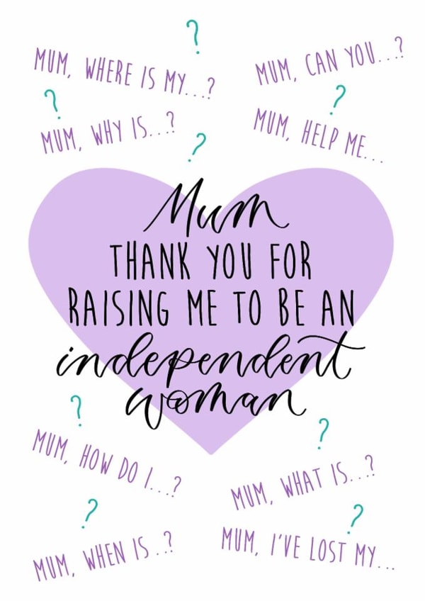 Funny birthday card for mum from daughter - mother's day card - birthday card created by The Amyverse