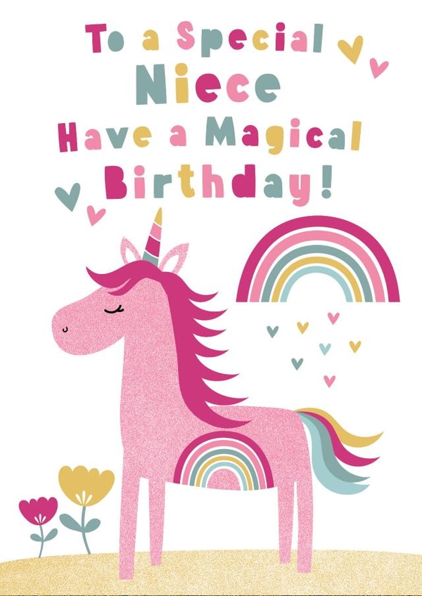 Unicorn Niece Birthday card created by Sarah Corcoran