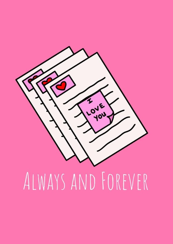 Note heart Valentines Day Card 47196 created by Isabella Illustrations