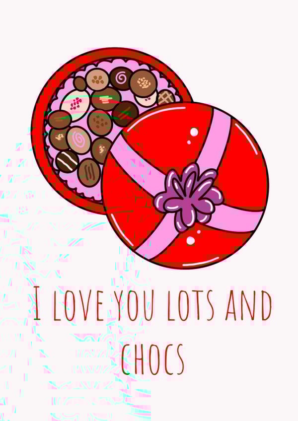 chocolate love Valentines Day Card 47197 created by Isabella Illustrations