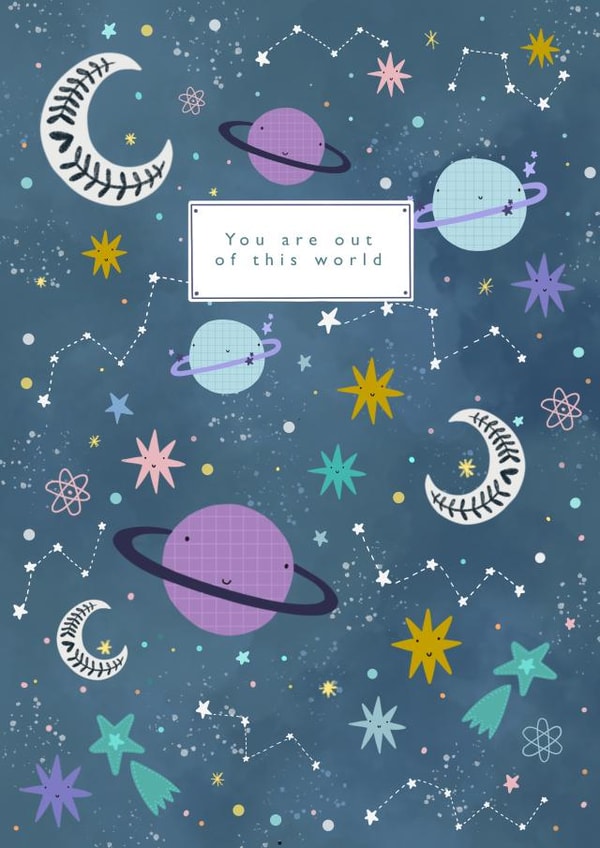 well done out of this world Thank You Card 21442 created by Printed Picnic