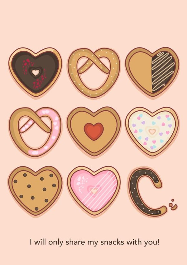 biscuit pretzel Valentines Day Card 46892 created by Kavita Bradshaw