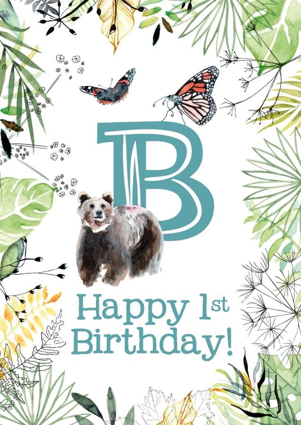 B 1st Birthday Card 21434 created by Kate Moby