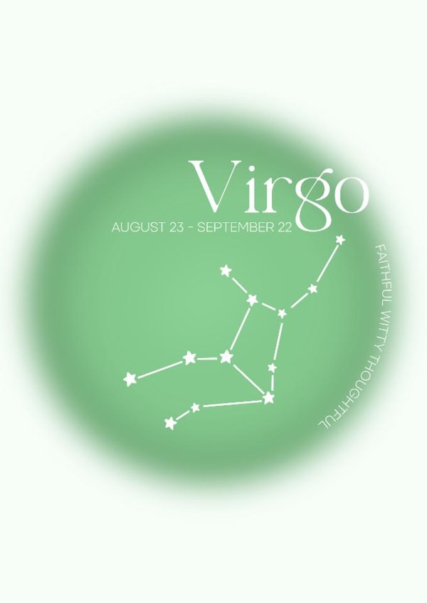 Virgo Aura Card created by Pink + Pip