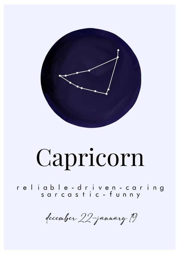 capricorn horoscope Birthday Card 12968 created by Pink + Pip