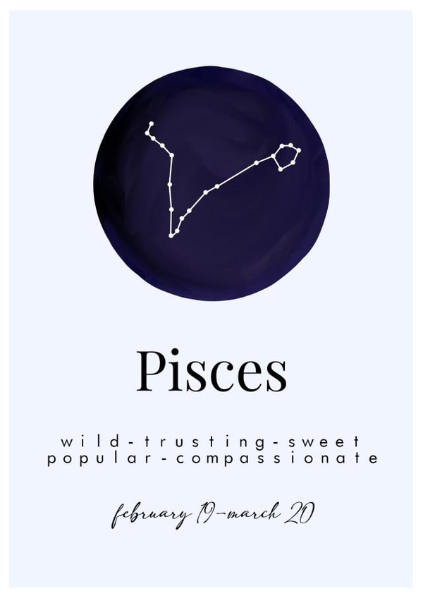 pisces zodiac Birthday Card 12971 created by Pink + Pip