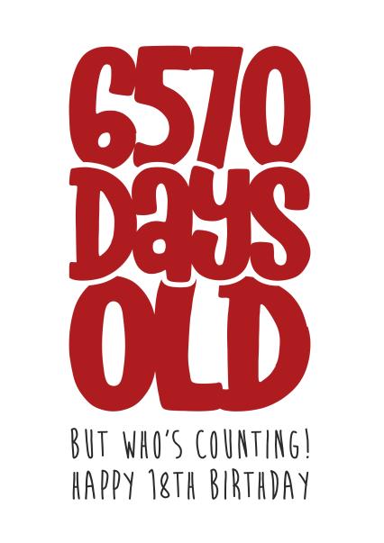 6570 days 18th birthday card card