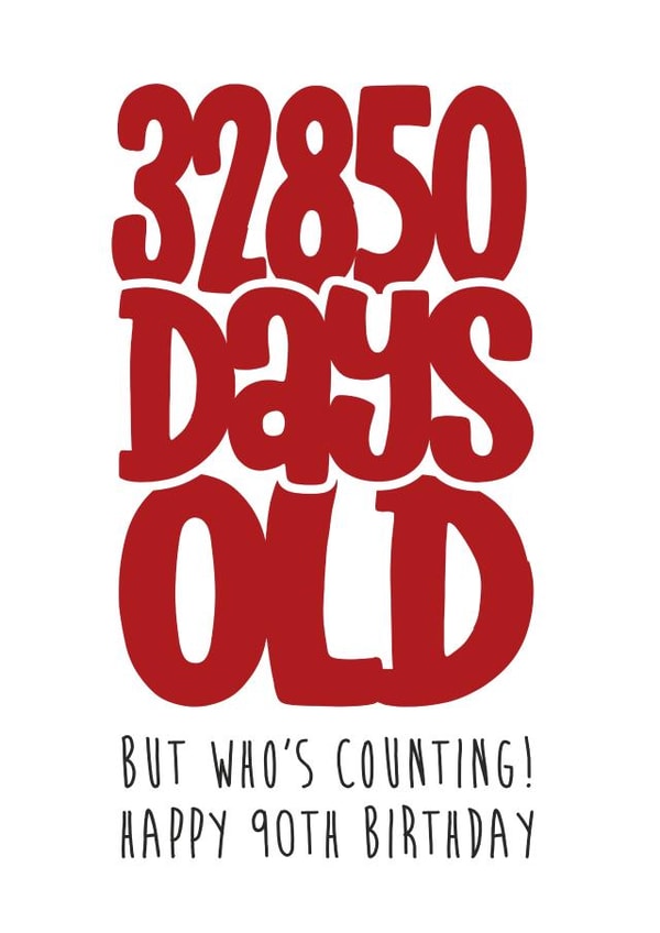 90 90th Birthday Card 16698 created by Waffle & Faff