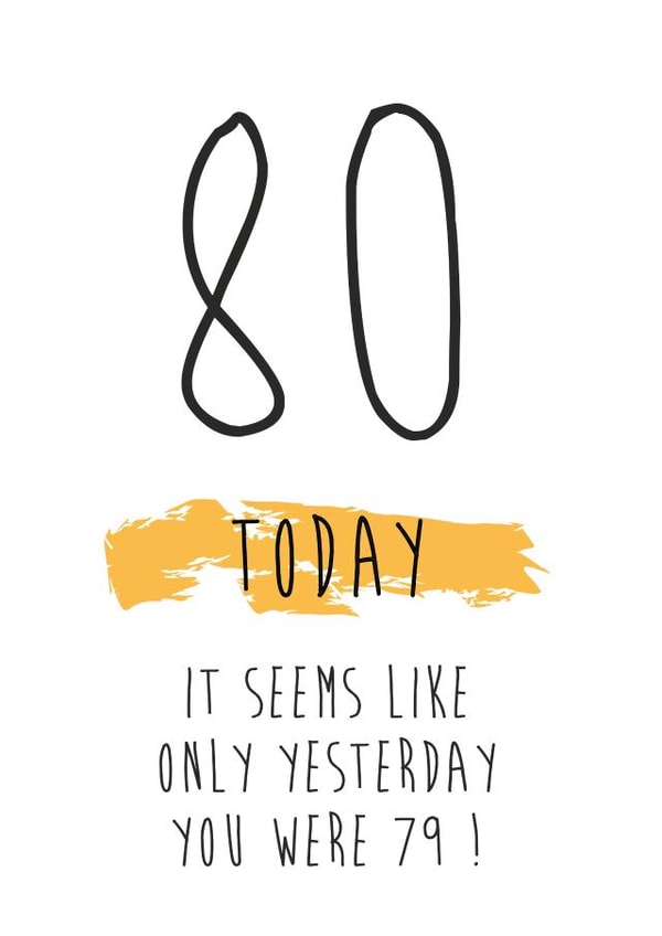 80 80th Birthday Card 16704 created by Waffle & Faff