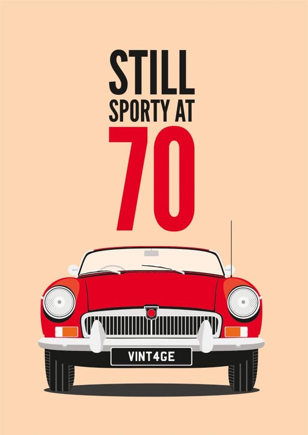 mgb sports car Birthday Card 16831 created by Diva Doodle Designs