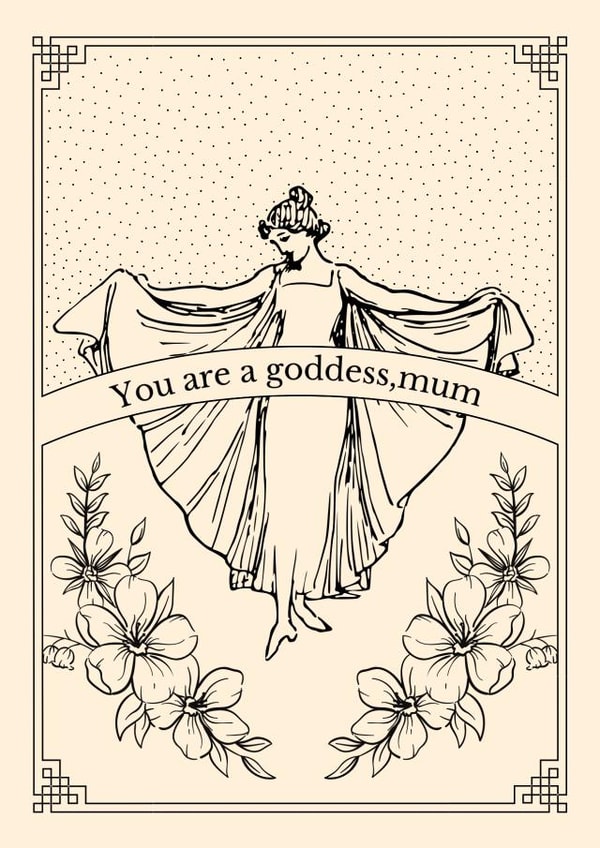 goddess mum Mothers Day Card 45604 created by Dear Dainty Designs