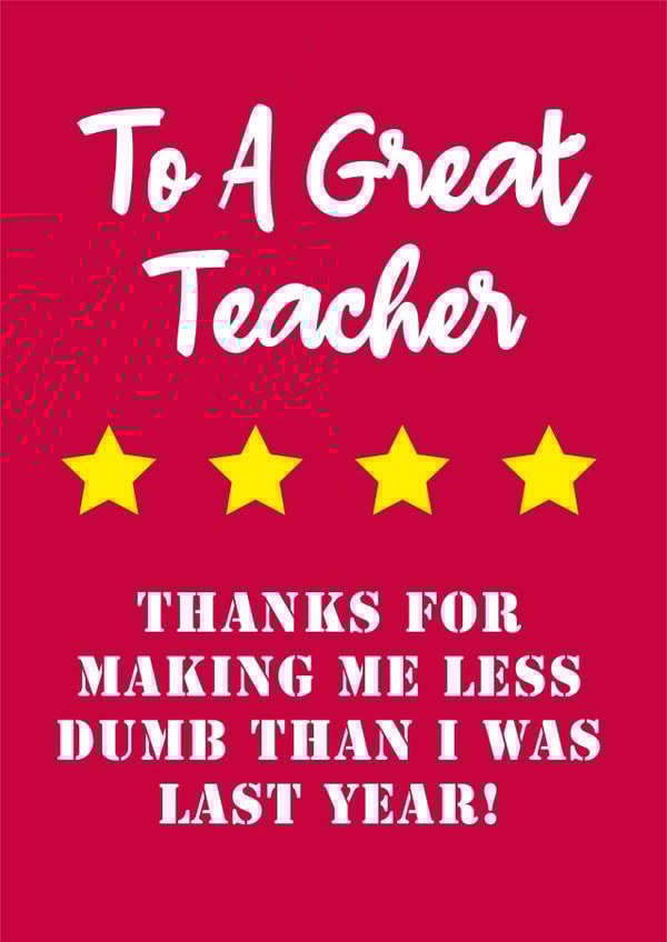 thanks thank you teacher Card 32036 created by Fantastical Cards