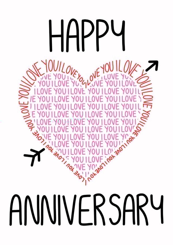 typography i love you Anniversary Card 14060 created by Sunny Spills