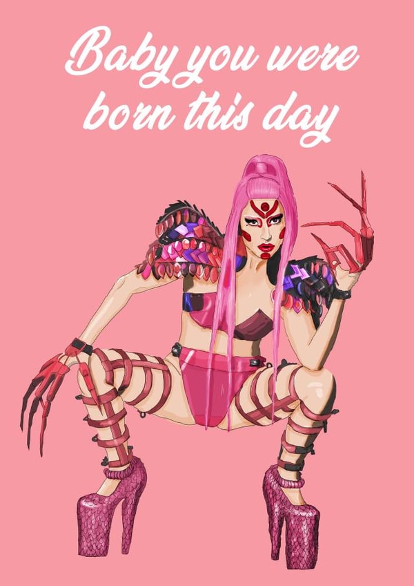 lady gaga gaga Birthday Card 18667 created by The Queer Store