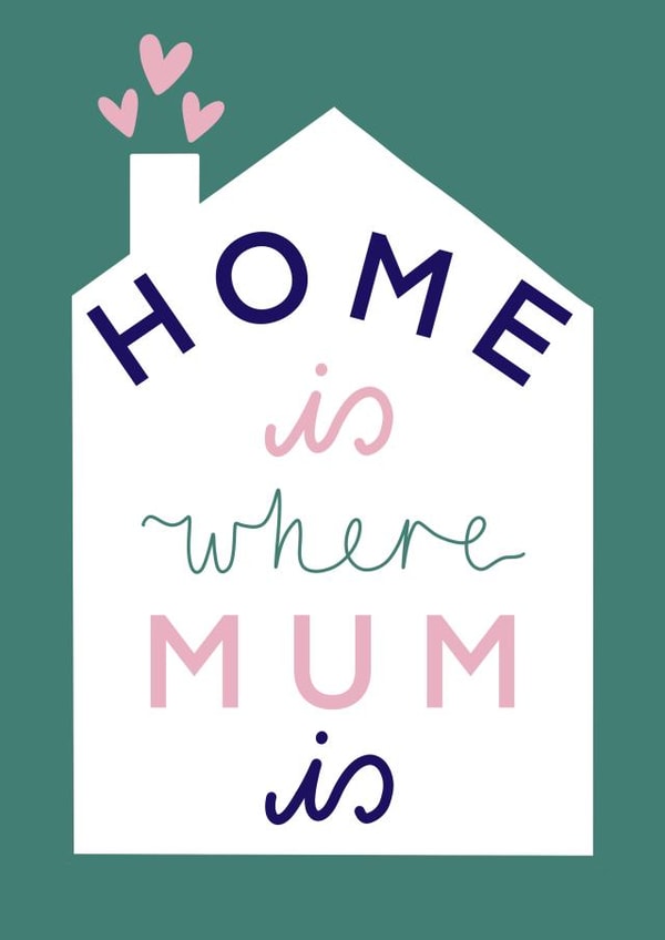 home is where mum is mum Mothers Day Card 21088 created by Soph AC Studio