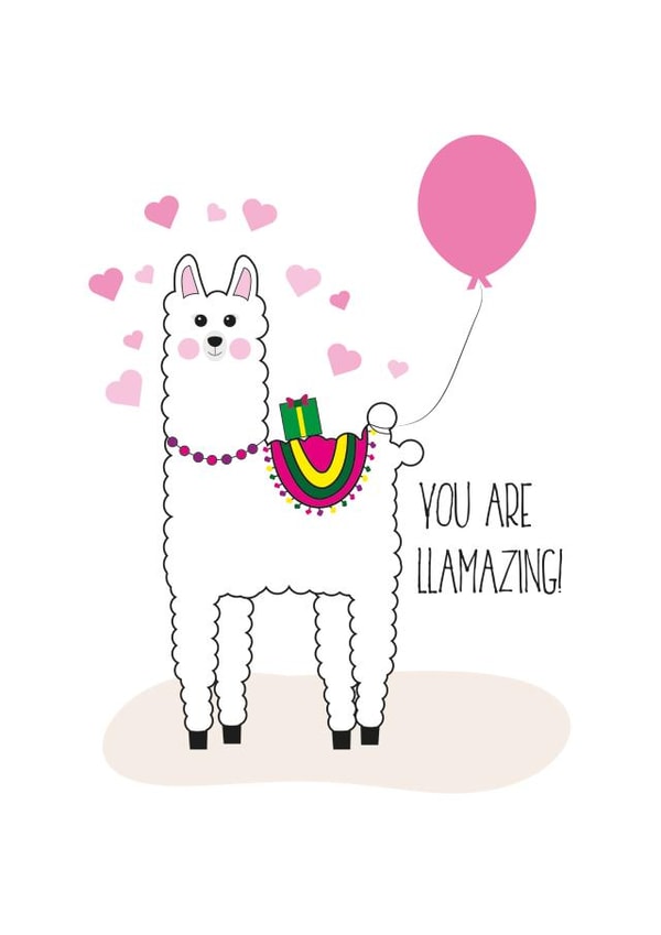 llama pun Valentines Day Card 21491 created by Tilbur & Co