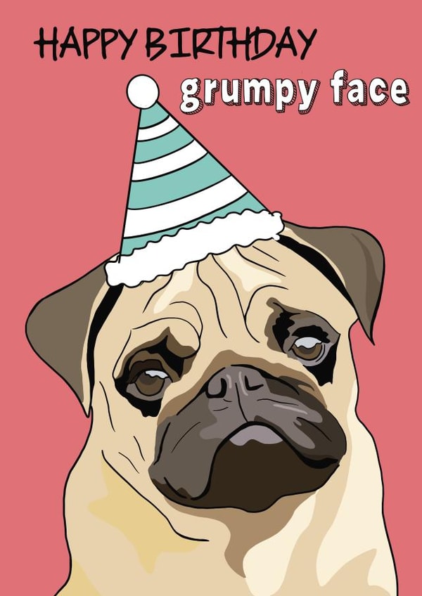pug cute Birthday Card 18845 created by Sara Fortune