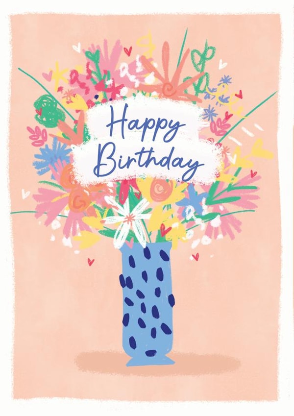Vase of Flowers Happy Birthday card created by Little Mono