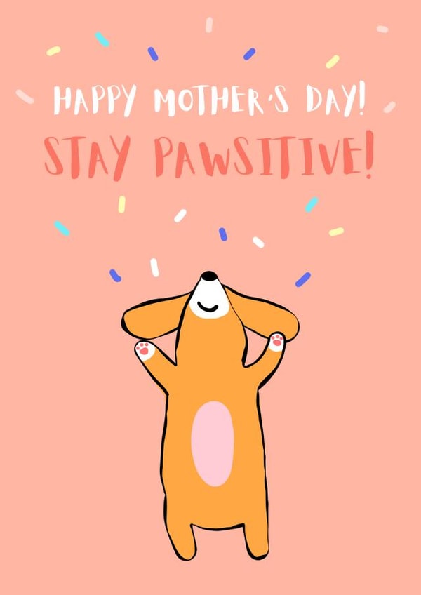 dog paw Mothers Day Card 40463 created by Fly high art