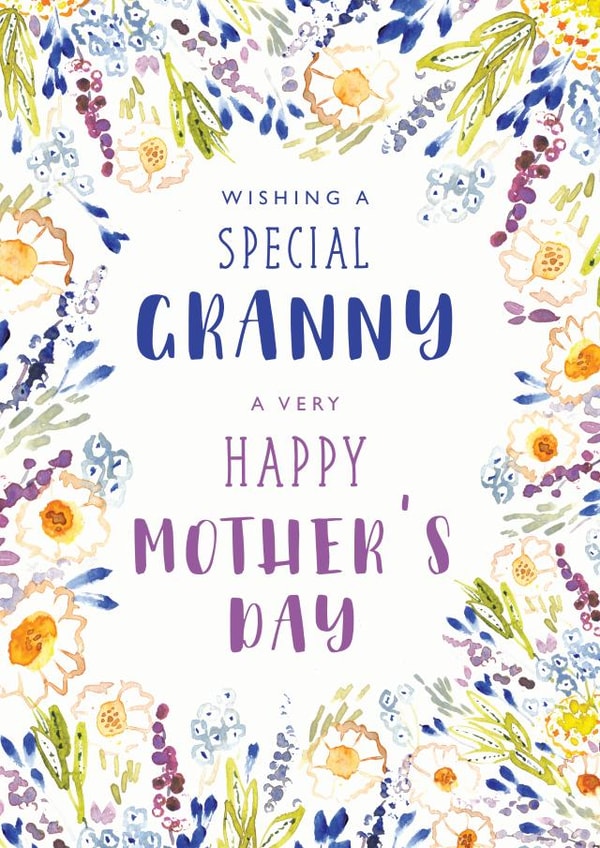 Pretty Mothers Day Card - Granny - Floral - Wishing A Special Granny A Very Happy Mother's Day created by Rebecca Prinn