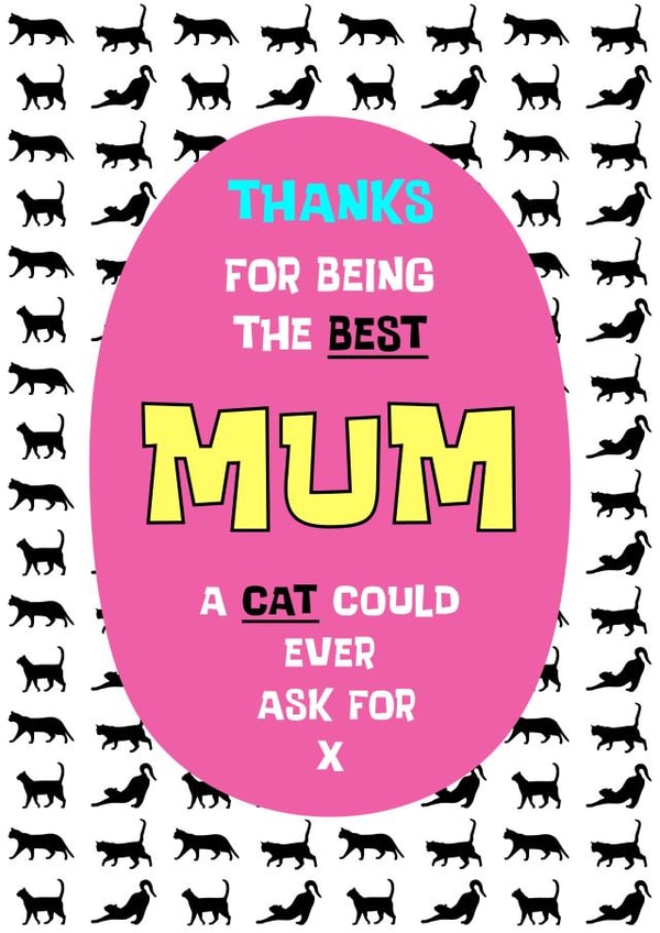 Best Cat Mum Thank You Card created by Adam Regester