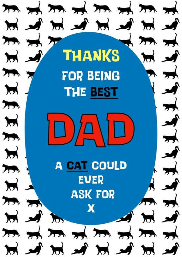 Best Cat Dad Thank You Card created by Adam Regester
