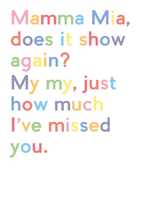 mamma mia musical Mothers Day Card 29946 created by JosieOnTheRun