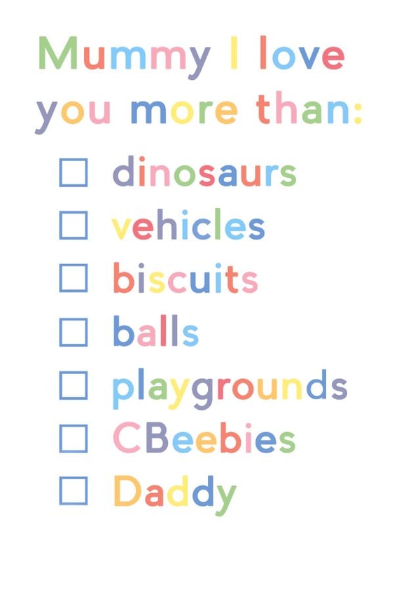 Tick the boxes to tell Mummy how much you love her! created by JosieOnTheRun