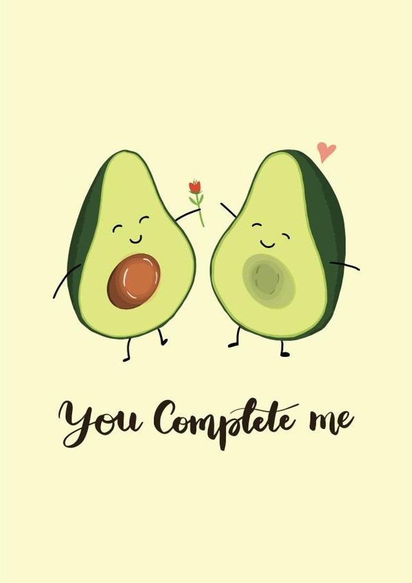 avocado Food Valentines Day Card 21521 created by my.bunny.and.bear