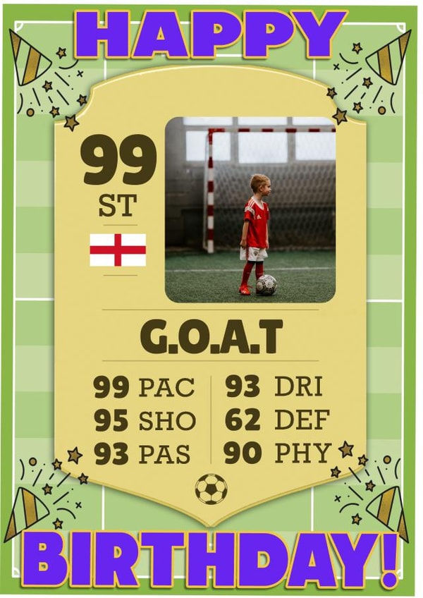 goat football Birthday Personalised Photo Card 13103 created by ShortRound888