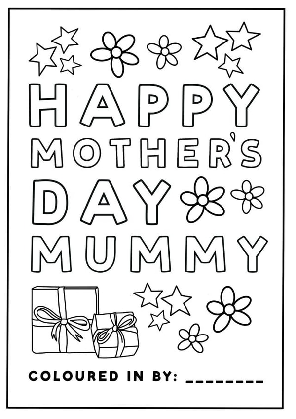Mother's day childrens colouring in card created by Hot Dog greetings
