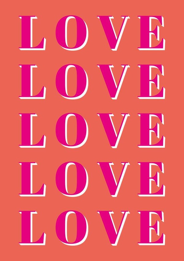 Love typography Valentines Day Card 46604 created by ER