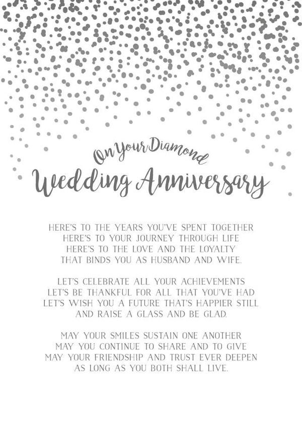 Heartfelt Typography Diamond Anniversary Card - 60 Years - Here's To The Years You've Spent Together created by Joanna Miller