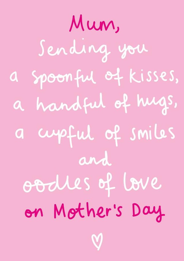 spoonful of kisses handful of hugs Mothers Day Card 1450 created by Megan Claire