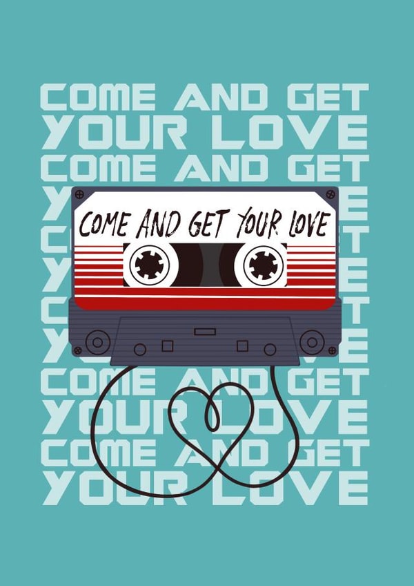 tape come and get your love Valentines Day Card 21201 created by From Dusk Till Drawn