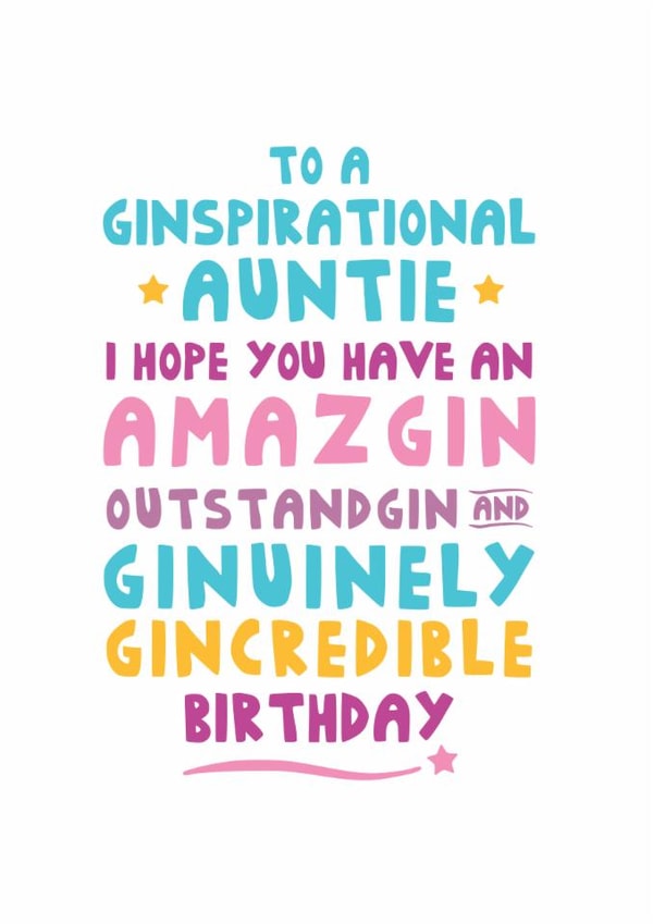Gin Birthday Card for Auntie created by Kerry Stewart
