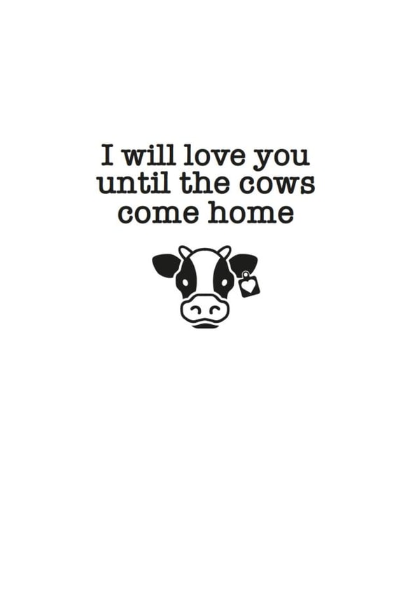 Cows Farming Valentines Day Card 19628 created by Blossom Paper Co