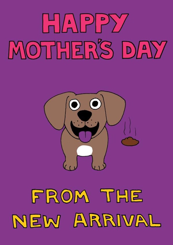 Cute Mother's Day card for a puppy owner created by Off The Leash Cartoons by Rupert Fawcett
